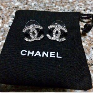 Chanel Diamond Studded Ear Rings - Brand New